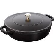 Staub Cocotte Chistera traktörgryta 24 cm 2,4 liter, svart