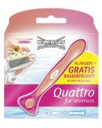 Wilkinson Sword - Quattro for Women - Papaya & Pearl - 3 barberblade +...