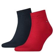 Tommy Hilfiger Strumpor 2P Men Quarter Sock Blå/Röd Strl 39/42 Herr