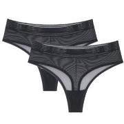 Triumph Trosor 2P Tempting Sheer Highwaist String Svart polyester Smal...