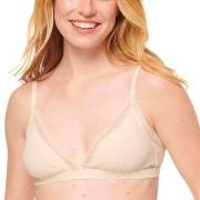 Sloggi BH GO Ribbed Lace Bralette Creme bomull Small Dam