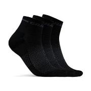 Craft Strumpor 3P Core Dry Mid Socks Svart nylon Strl 46/48