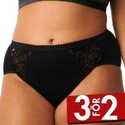 Sloggi Trosor 4P Chic Midi Lace Briefs Svart bomull 38 Dam