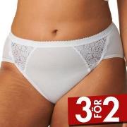 Sloggi Trosor 4P Chic Midi Lace Briefs Vit bomull 38 Dam