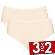 Sloggi Trosor 4P Go High Waist Brief Puder bomull Small Dam