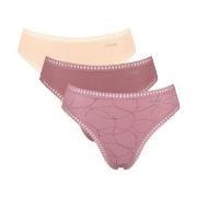 Sloggi Trosor 3P GO Crush High Leg Briefs Flerfärgad bomull Small Dam