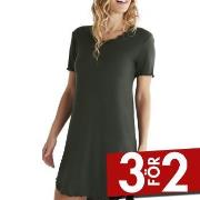 Damella Bamboo Plain Short Sleeve Nightdress Oliv Bambu Small Dam