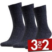 Amanda Christensen Strumpor 3P Supreme Wool Sock Antracit Strl 39/42