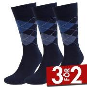 Amanda Christensen Strumpor 3P True Ankle Argyle Sock Marin/Blå Strl 3...