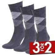 Amanda Christensen Strumpor 3P True Ankle Argyle Sock Antracit Strl 39...