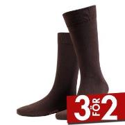 Amanda Christensen Strumpor 3P True Combed Cotton Sock Mörkbrun Strl 4...