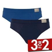 Sloggi Kalsonger 2P For Men GO Natural Brief Blå bomull Small Herr