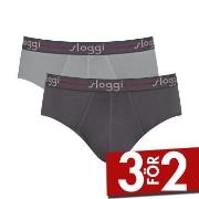 Sloggi Kalsonger 2P For Men Start Midi Flerfärgad bomull Small Herr