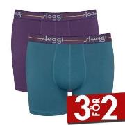 Sloggi Kalsonger 2P Men Start Short C2P Lila/Turkos bomull Small Herr