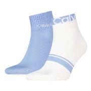 Calvin Klein Strumpor 2P Cotton Logo Stripe Ankle Socks Ljusblå One Si...