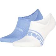 Calvin Klein Strumpor 2P Cotton Logo Stripe Footie Socks Ljusblå One S...