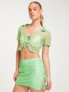 Only - Minikjolar - Patina Green - Neoolive Mw Tie Detail Mini Skirt N...
