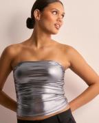 Nelly - Silver - Glam Drape Tube Top