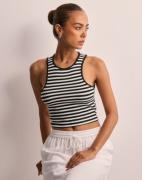 Only - Rutigt/Randigt - Onlbelia S/L Crop Top Jrs Noos