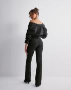 Only - Silver - Onllisa Shine Pinstripe Flared Pant