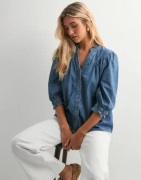 Only - Blå - Onlraya 3/4 Shirt Dnm Akm Noos