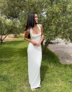 Nelly - Vit - Structure Halterneck Dress