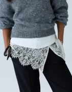 Nelly - Vit - Lace Mini Skirt