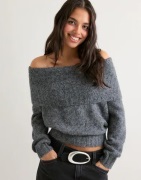 Only - Grå - Onlshine Ls Off Shoulder Cc Knt
