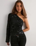 Neo Noir - Svart - Friana Big Flower Mesh Blouse