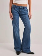 Only - Blå - Onllola Super Low Waist Flared Pim