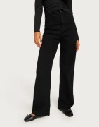 Vero Moda - Svart - Vmrebecca Hr Reg Wide Strip Dnm Jea