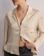 Nelly - Beige - Satin Shirt Blouse