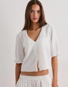 Pieces - Vit - Pcsikka 2/4 Top Wvn Noos Bc