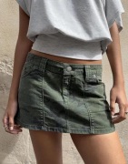 Nelly - Grön - Mini Pattern Jeans Skirt