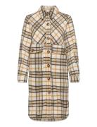 Vibira Check Shacket/Pb Outerwear Coats Winter Coats Brown Vila