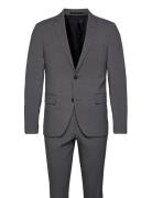 Lindbergh Plain Mens Suit - Normal Length Grå