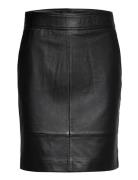 Francie Mini Leather Skirt Kort Kjol Black Second Female
