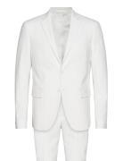 Plain Mens Suit Kostym White Lindbergh