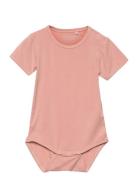 Body Ss - Bamboo Bodies Short-sleeved Pink Minymo