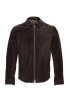 Clark Zipped Suede Shirt Jacke Läderjacka Skinnjacka Brown Jofama