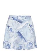 Skirt Kort Kjol Blue Barbara Kristoffersen By Rosemunde