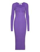 Dense Knit Curved Neck Dress Maxiklänning Festklänning Purple REMAIN B...