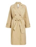 Objclara Keily Trench Coat Noos Trench Coat Rock Beige Object