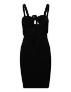 Viscose Jersey Stretch Mini Drape Dress Kort Klänning Black HAN Kjøben...