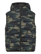 Quilted Gilet With Hood Fodrad Väst Khaki Green Mango