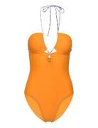 Solid Billa Swimsuit Baddräkt Badkläder Orange Becksöndergaard