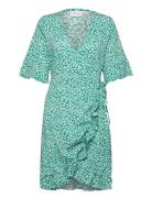 Vicaia S/S Wrap Dress Kort Klänning Blue Vila