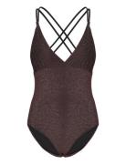 Ibiza Swimsuit Lurex Baddräkt Badkläder Brown Missya