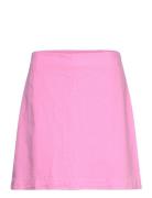 Linen Blend Skirt Kort Kjol Pink Gina Tricot