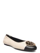 Claire Cap-Toe Ballet Ballerinaskor Ballerinas Beige Tory Burch